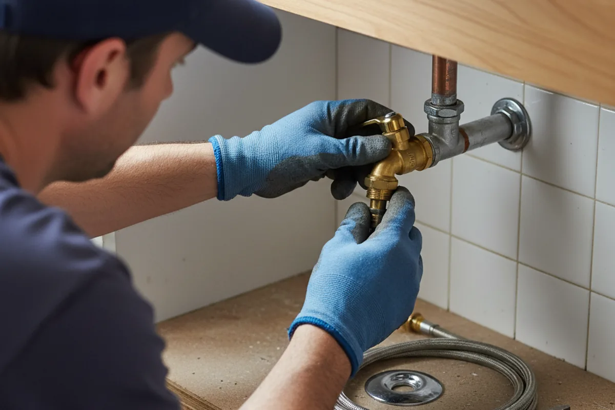 Shutoff valve and fitting work during Emergency Plumbing in Hopedale
